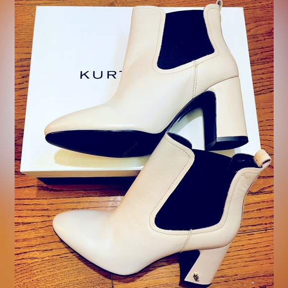 Kurt Geiger Shoes - KURT GEIGER NEW RAYLAN Bone / Winter White LEATHER Ankle Boots SIZE 8 / 38.5 BLK